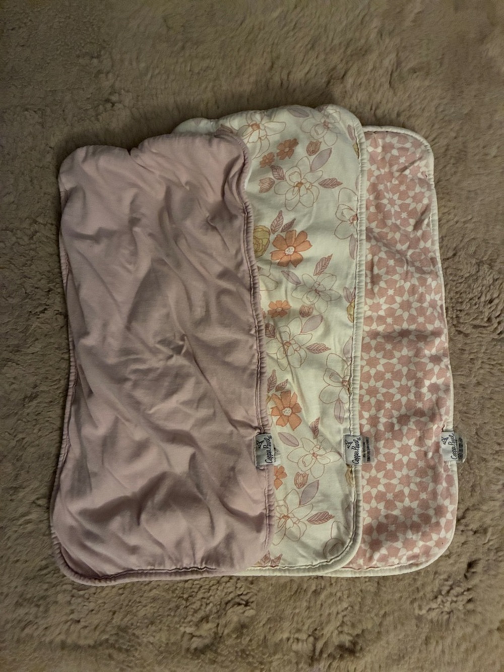Copper Pearl Burp Cloths (Set of 3)